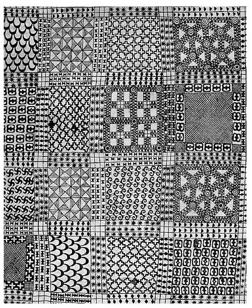 Interlocking ram horns Adinkra symbol carved in dark wood with geometric precision